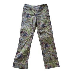 LRL Lauren Ralph Lauren Pastel Multicolor Paisley Preppy Spring Pants Size 4